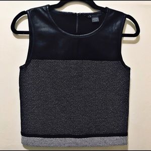 NWOT Armani Exchange Leather combo Top